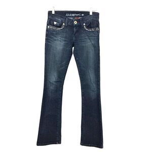 Vintage Guess Daredevil Rhinestone Bootcut Jeans Size 27